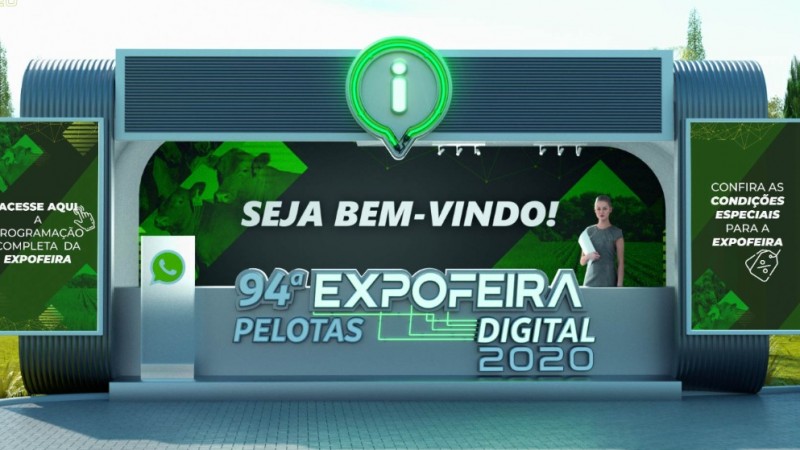 Estandes interativos possibilitam acesso a catálogos, vídeos e interação em tempo real com os expositores