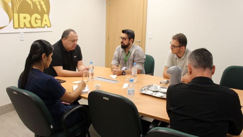 Presidente e técnicos o Irga reunidos com representantes da Conab