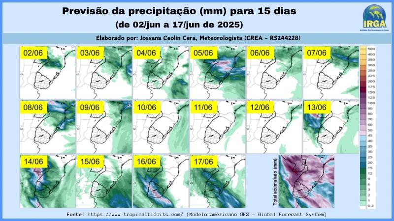 Previsão de tempo seco na Metade Sul, entre os dias 06 e 13 de junho