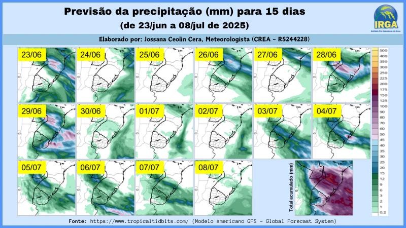 A massa de ar frio e seco, de origem polar, chega ao RS, derrubando as temperaturas