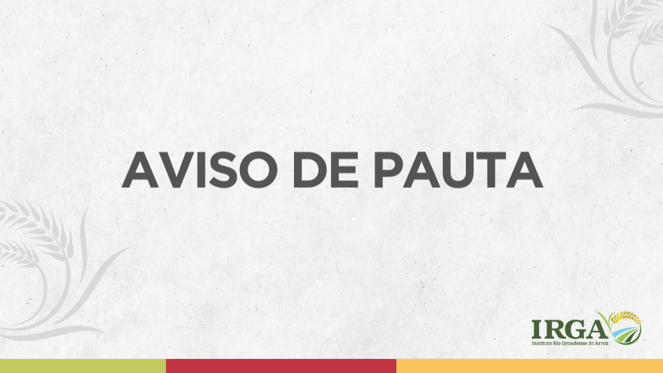 Capa aviso pauta Irga